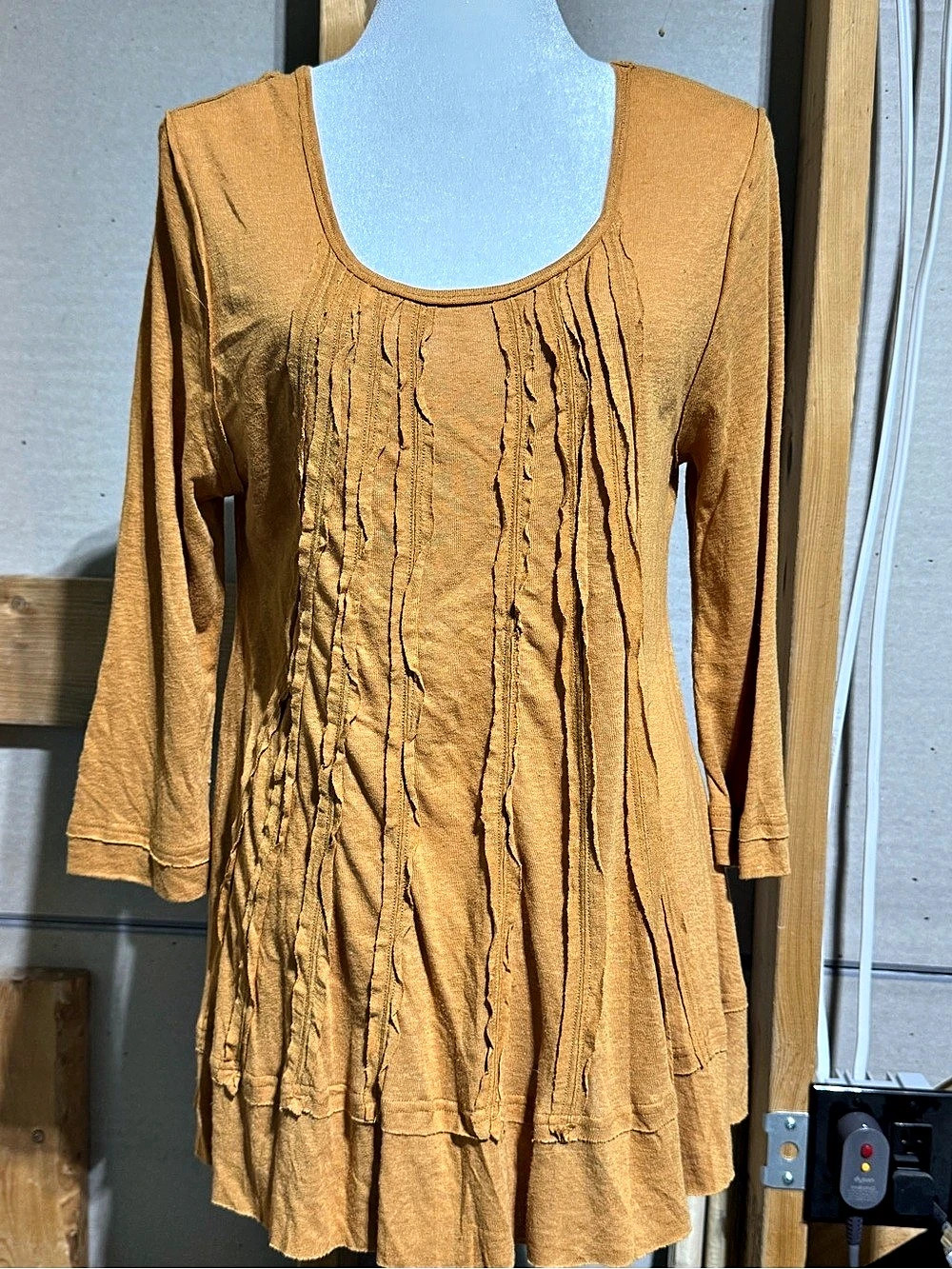 umgee Ruched Front Tunic in Brown NWT